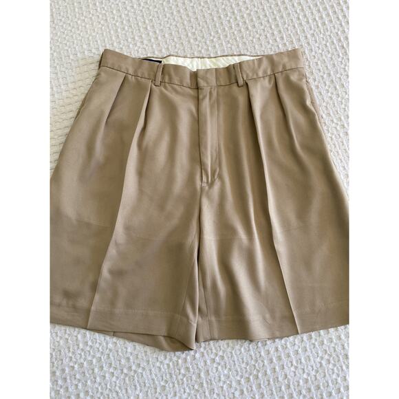 Polo Golf Mens‎ 34 Pleated Golf Fairway Shorts Khaki Dress Casual Chino Shorts - Picture 3 of 9